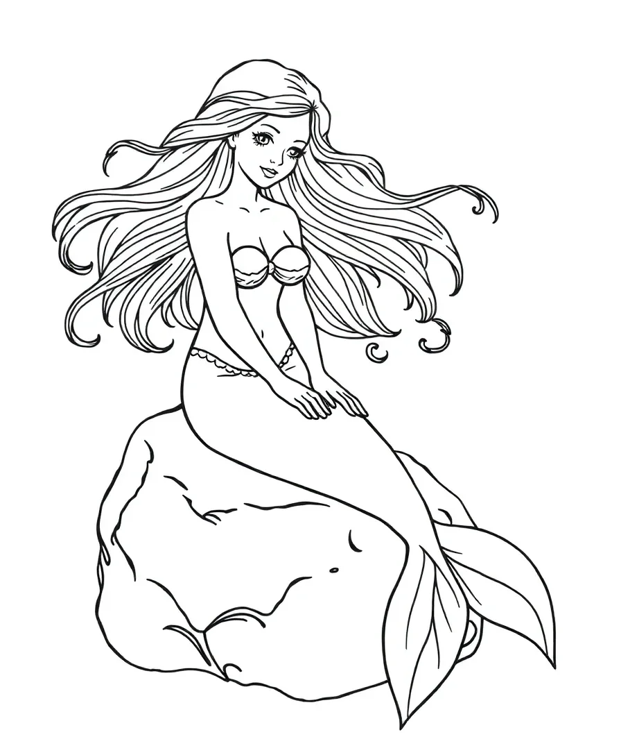 Graceful Mermaid Silhouette