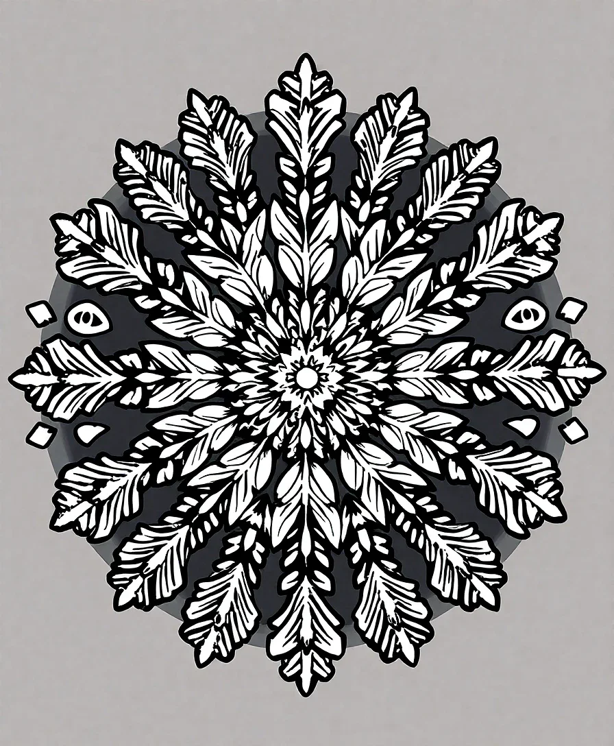 Intricate Snowflake Mandala