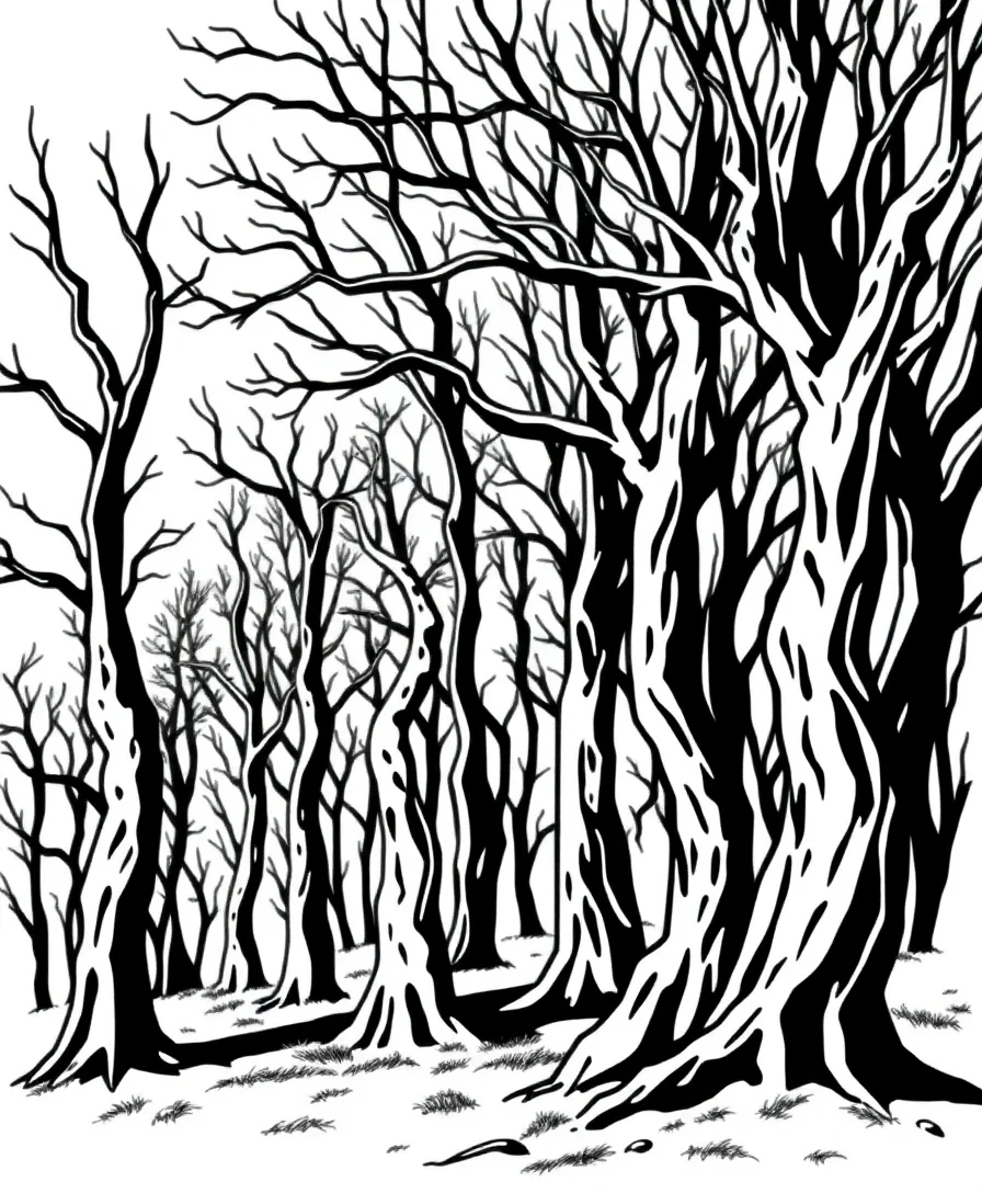 Eerie Forest Scene