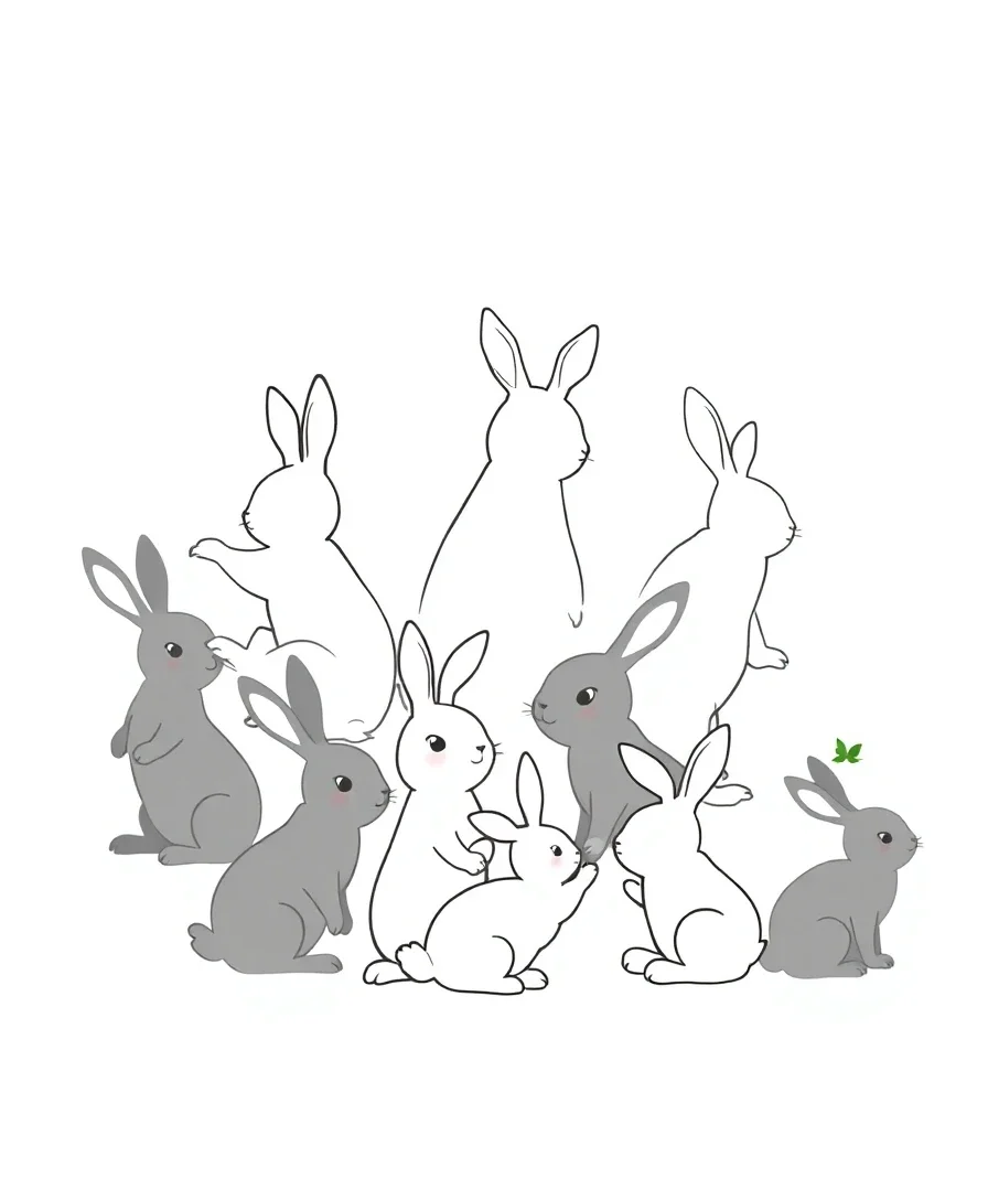 Charming Bunny Silhouettes