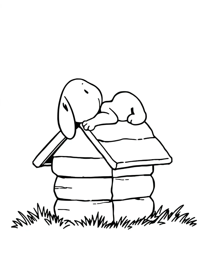 Snoopy on His Doghouse