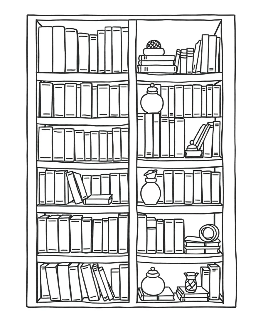 Book-Laden Shelves