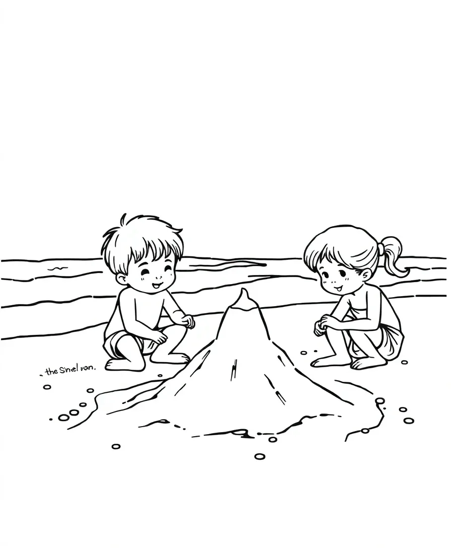 Playful Beach Scene