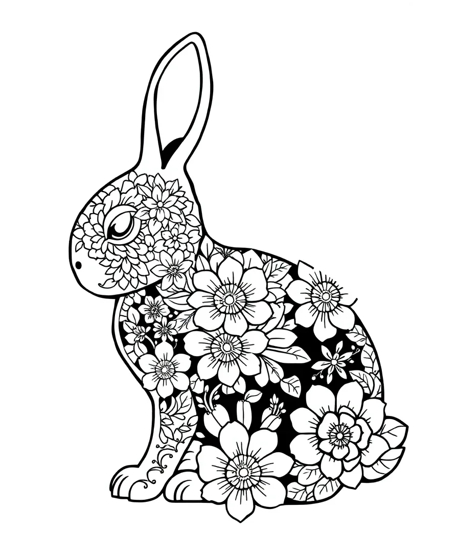 Intricate Floral Bunny