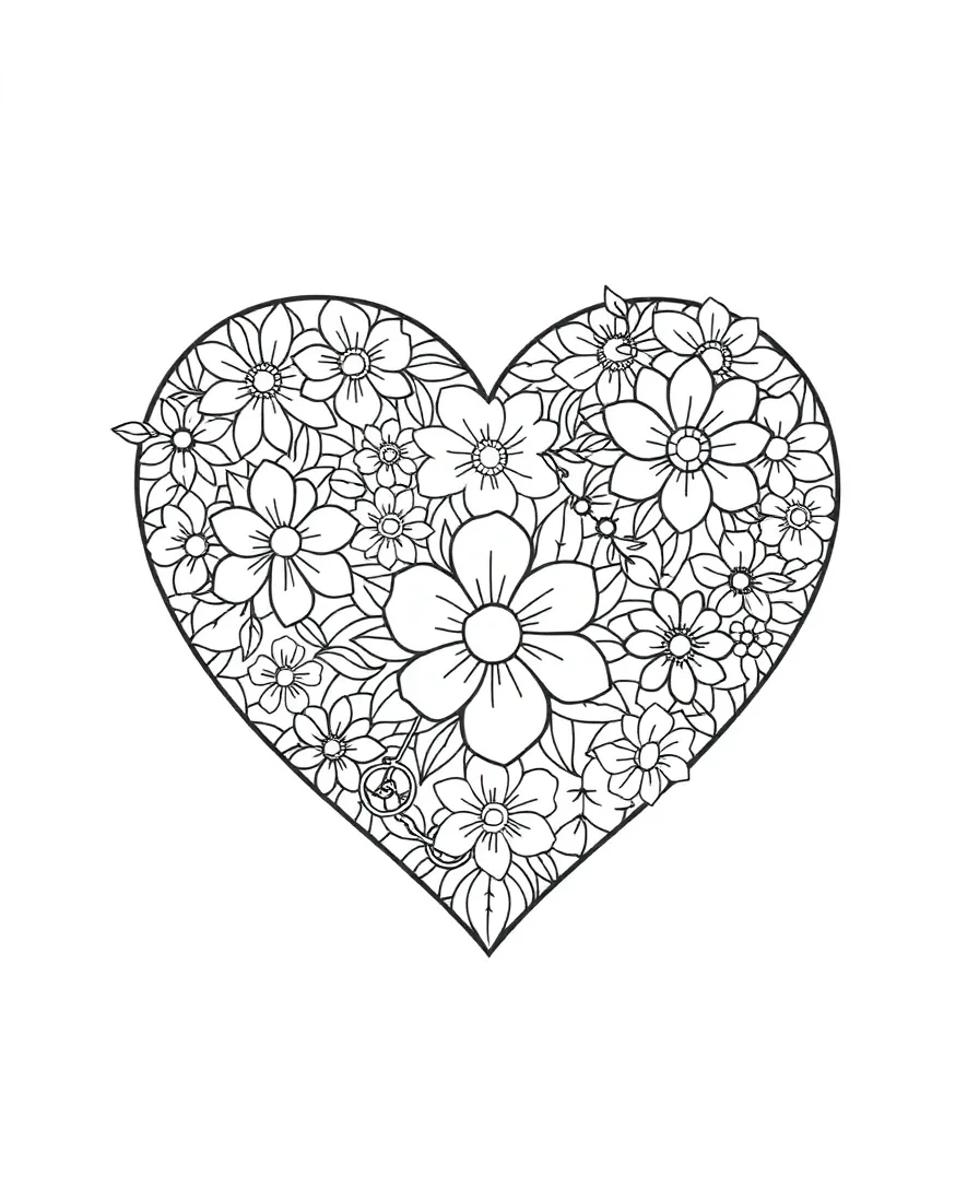 Intricate Floral Heart
