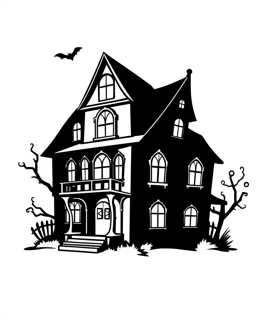 Haunted House Silhouette