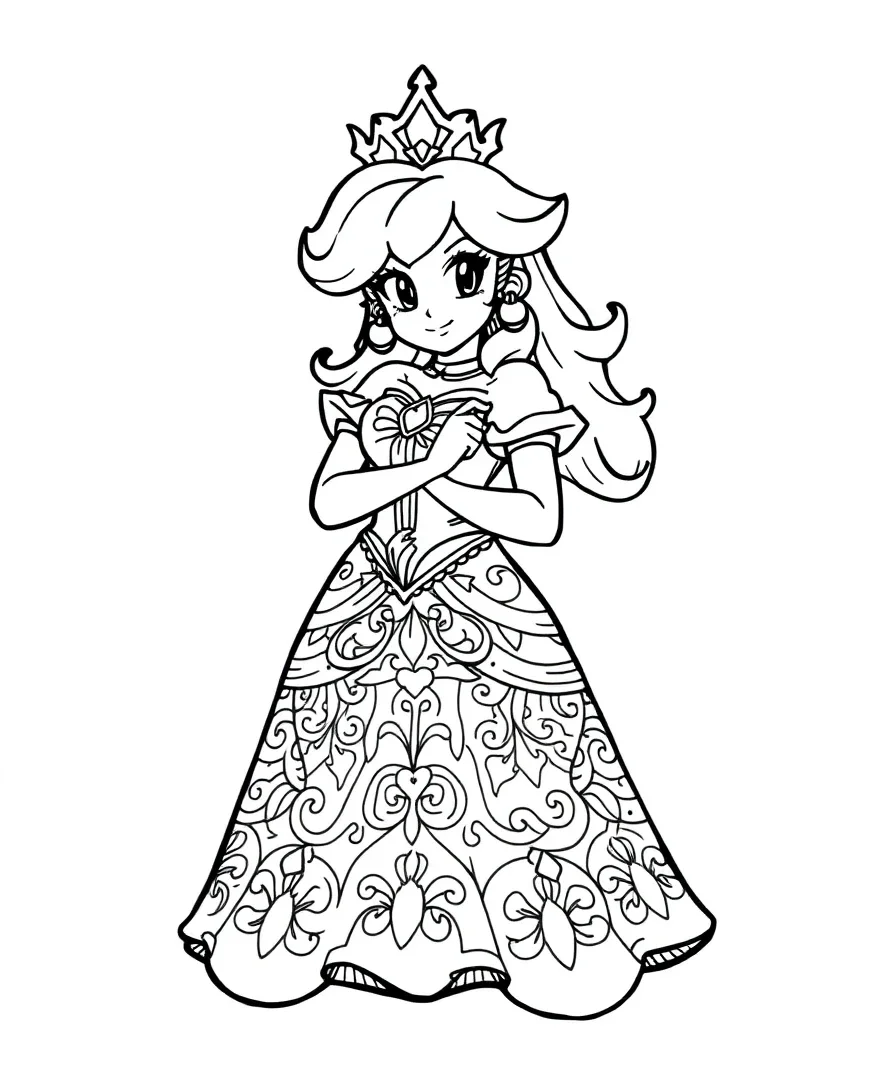 Princess Peach's Elegant Portrait