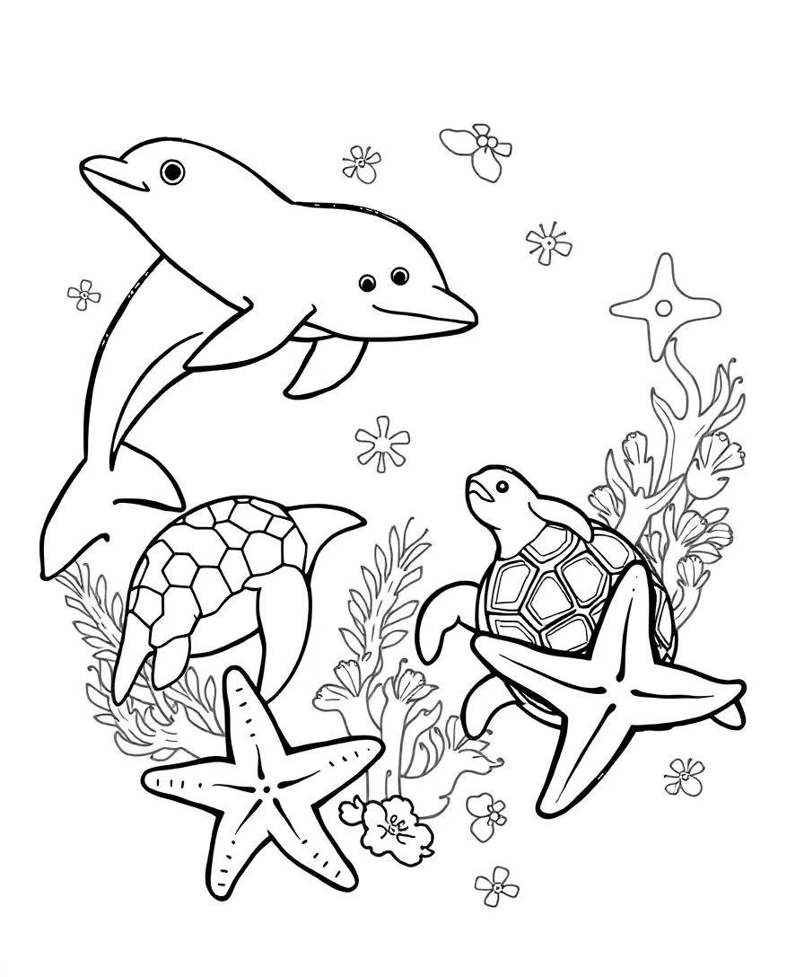 Playful Ocean Friends