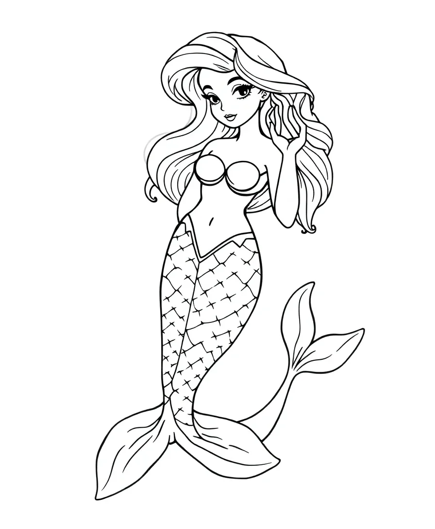 Mermaid Holding a Conch Shell