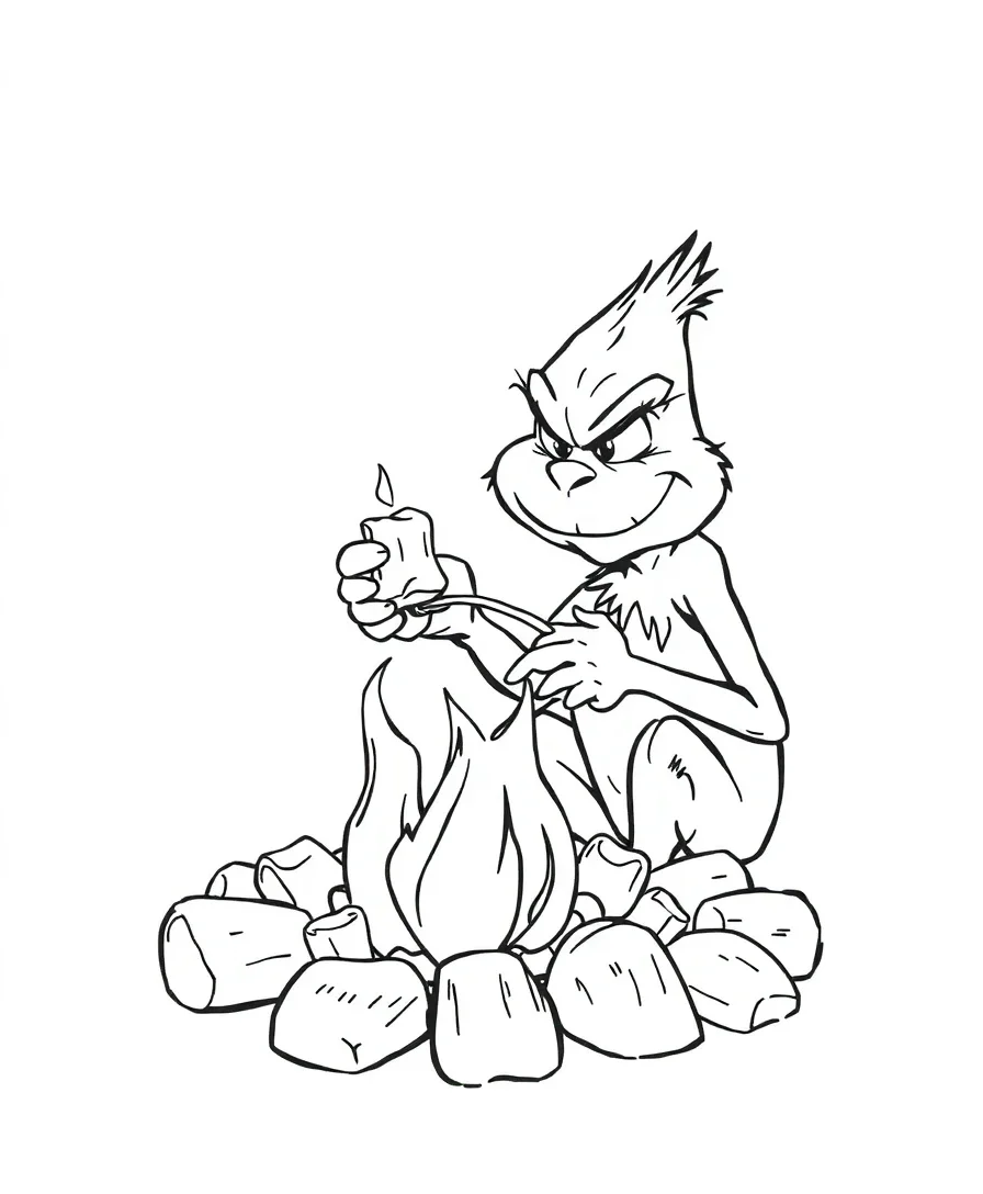 Grinch Roasting Marshmallows