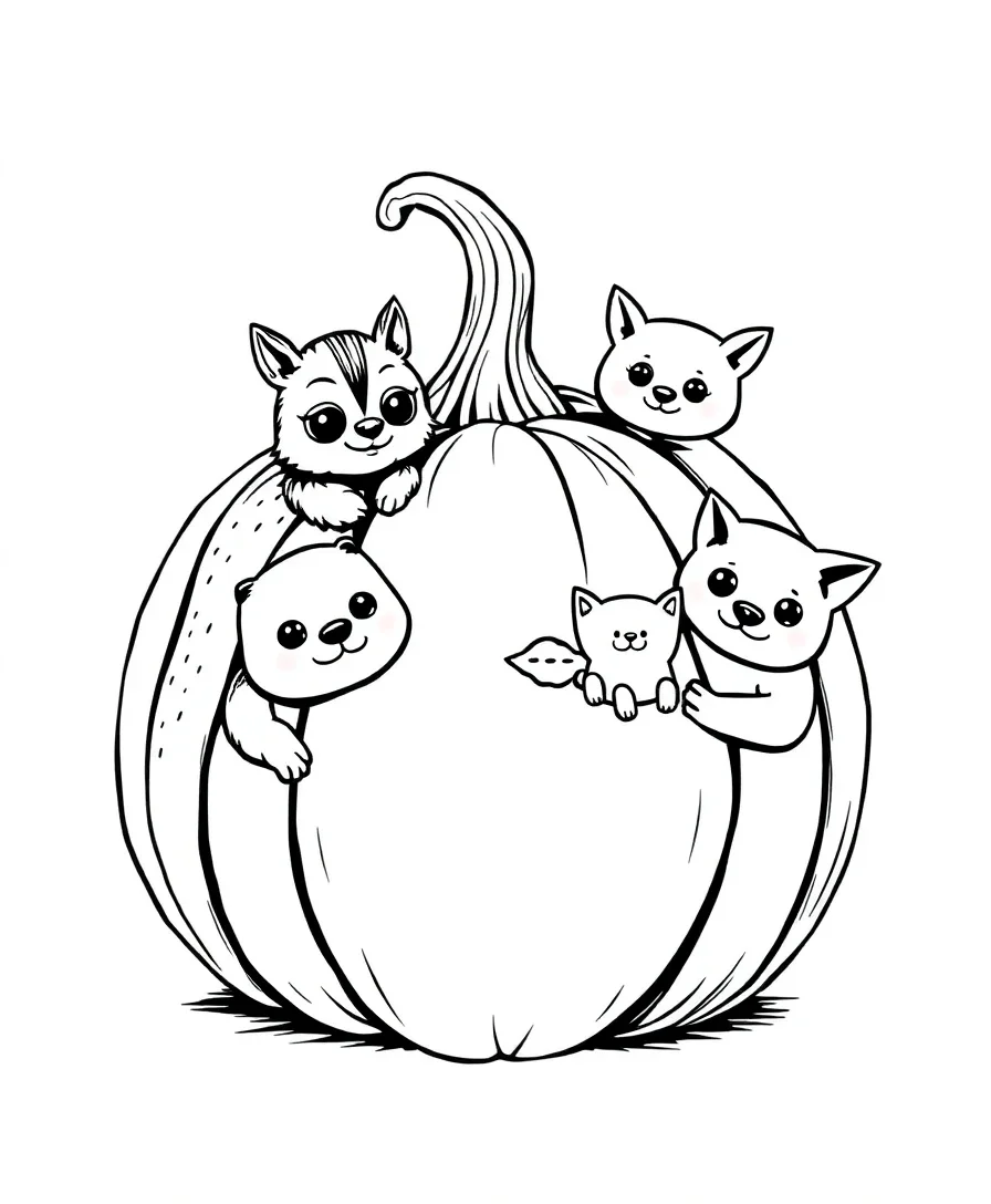 Pumpkin with Animal Companions