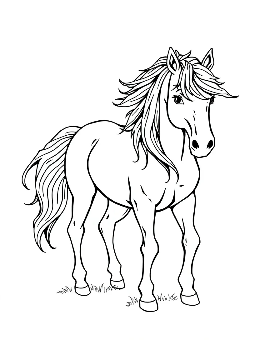 Wild Horse in Wind