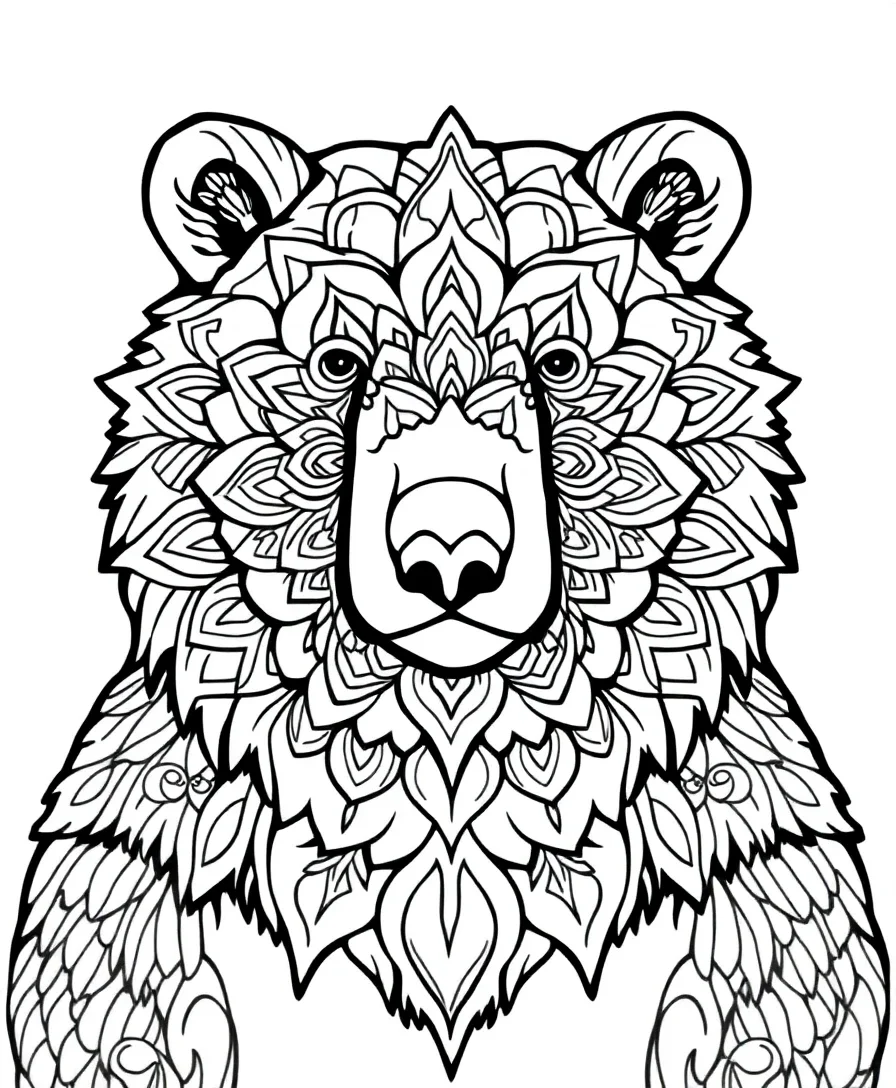 Bear with Mandala Patterns