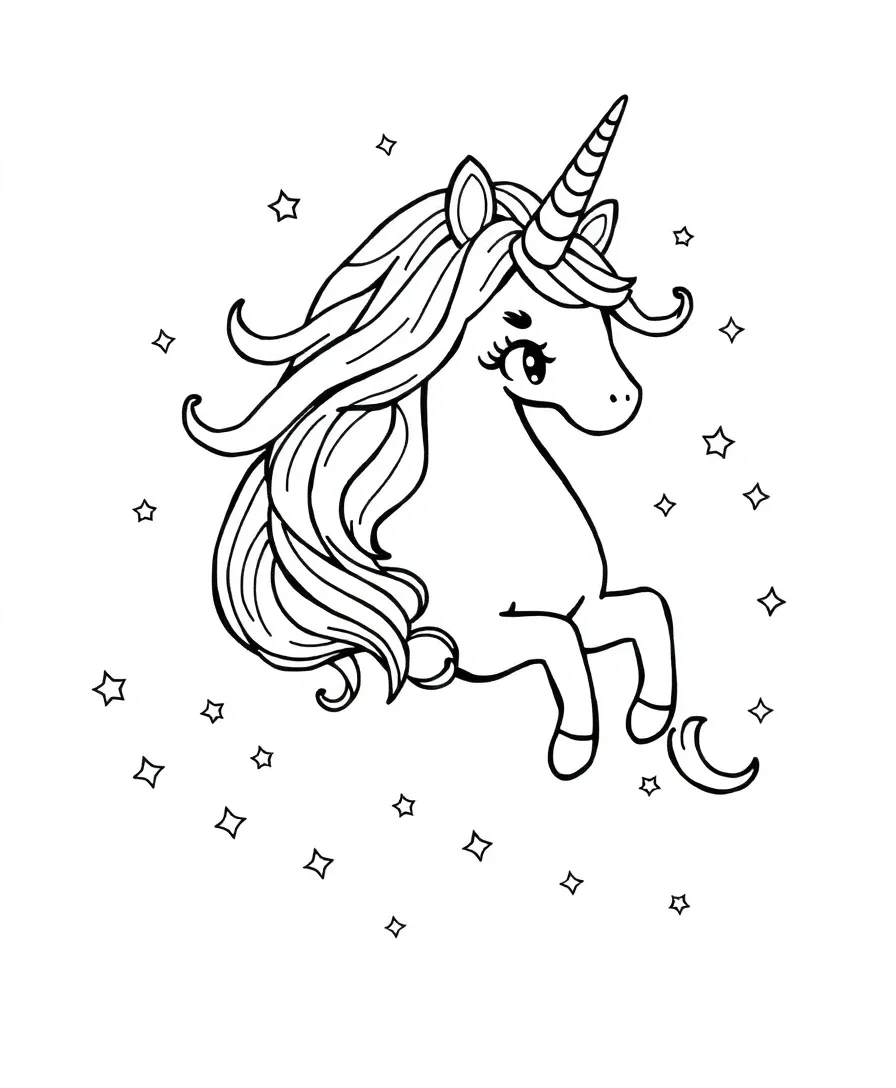 Unicorn with Twinkling Stars