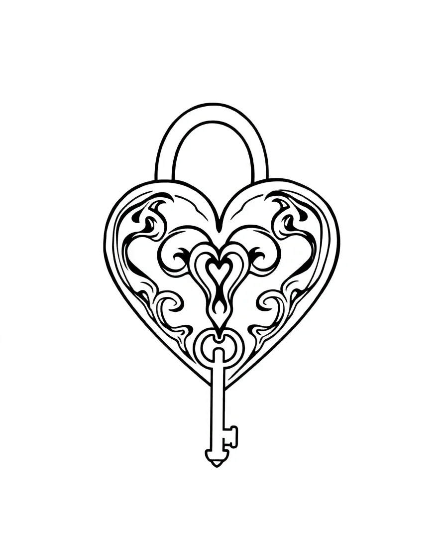 Heart Lock and Key