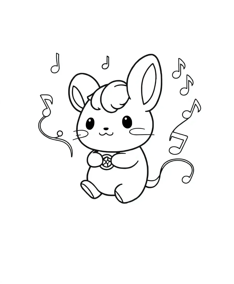 Cinnamoroll with Musical Notes
