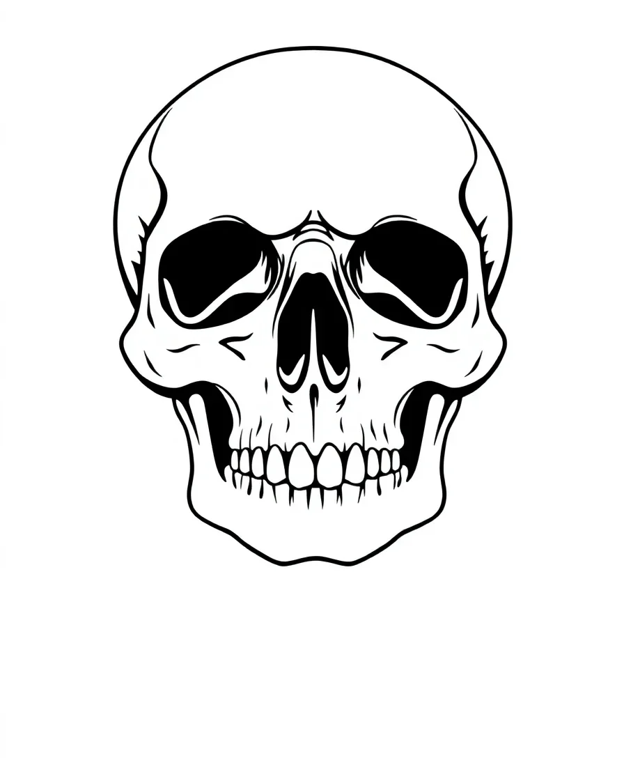 Minimalist Skull Lines
