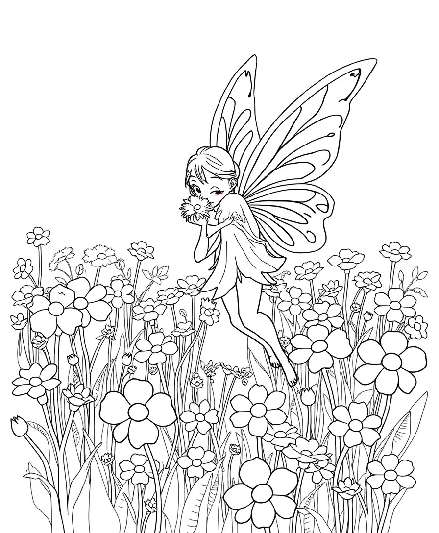 Fairy in a Flower Meadow