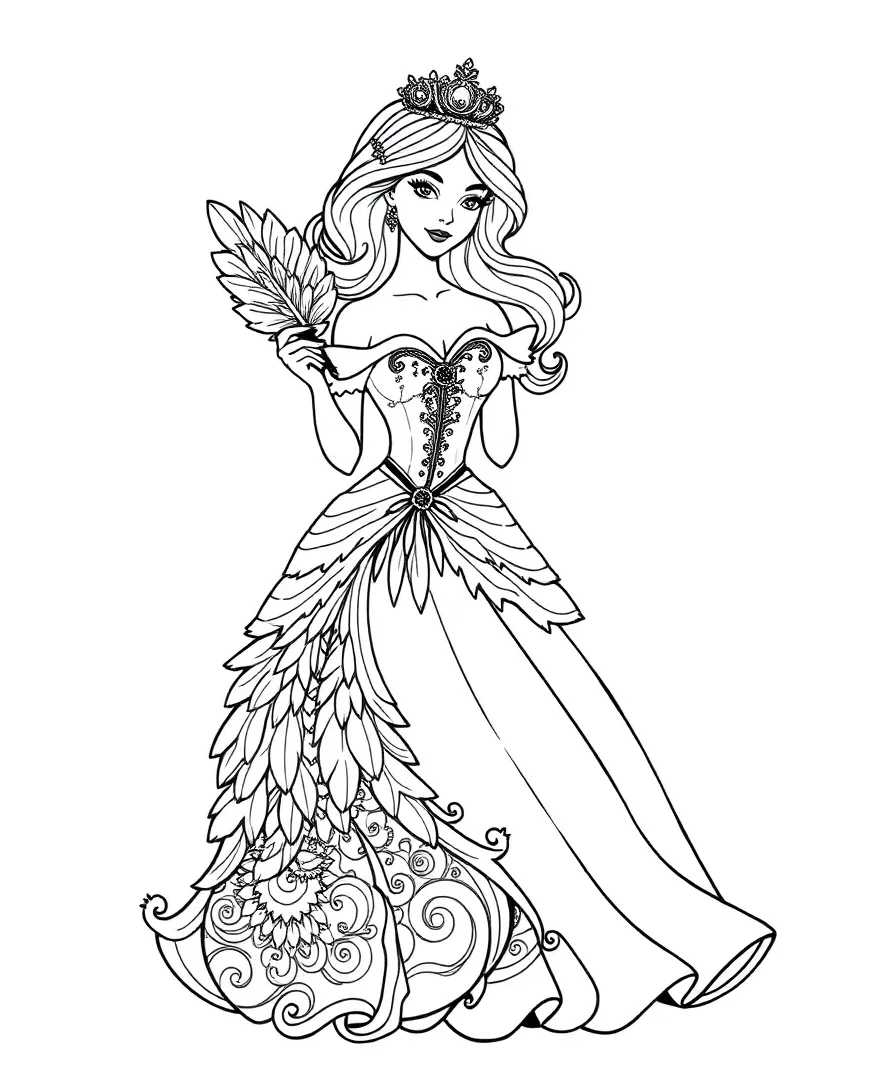 Princess with a Feathered Fan