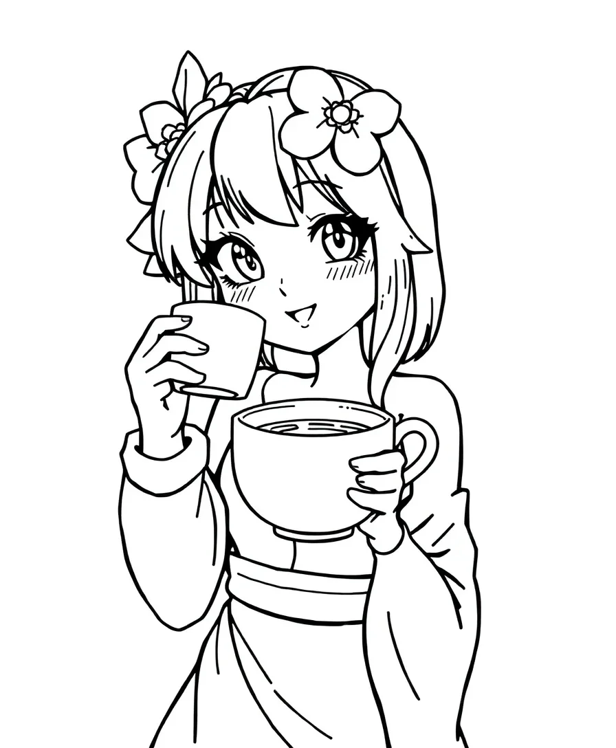 Kuromi with a Cup of Tea