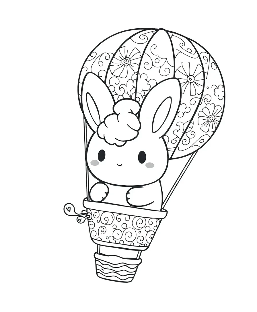 Cinnamoroll in a Hot Air Balloon