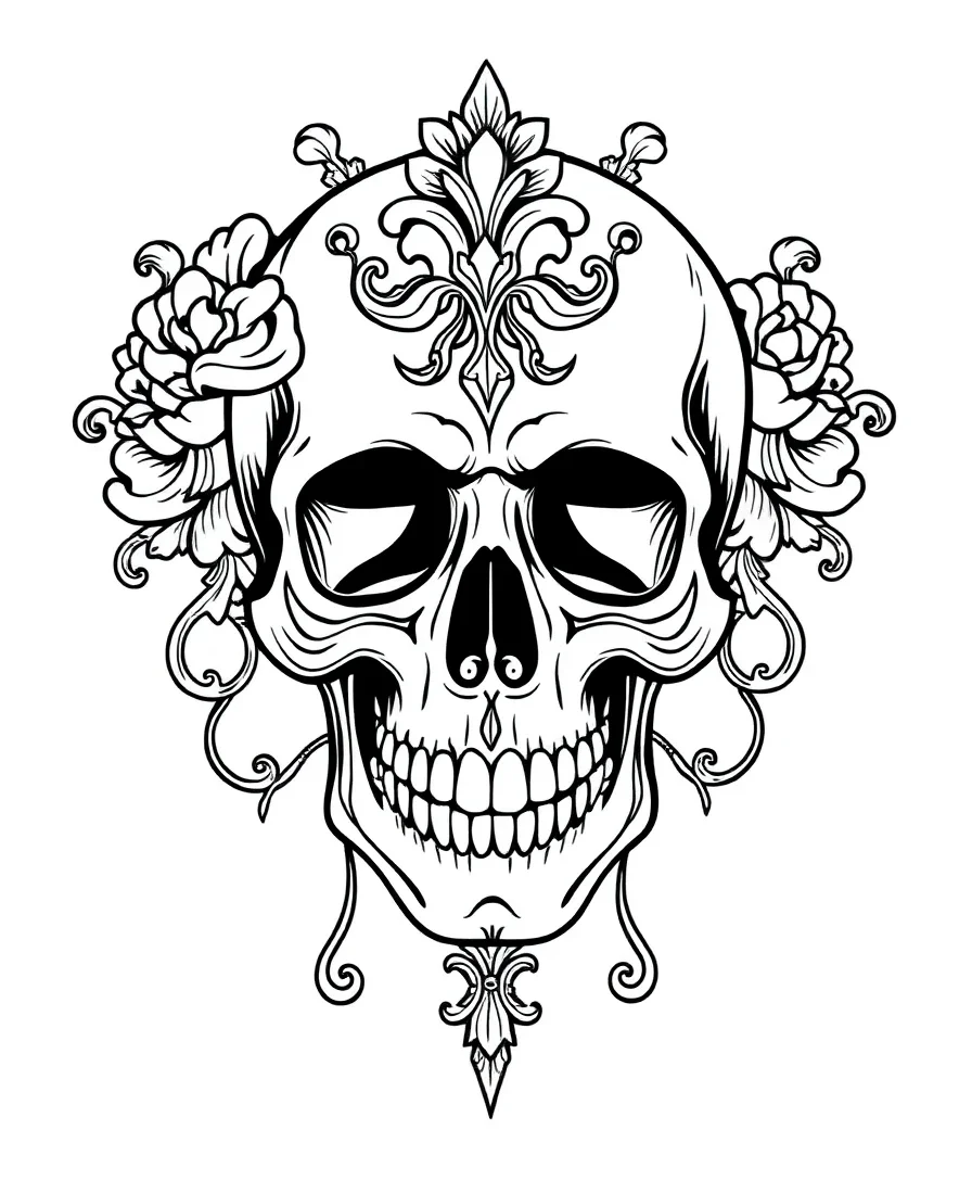 Victorian Skull Flourishes