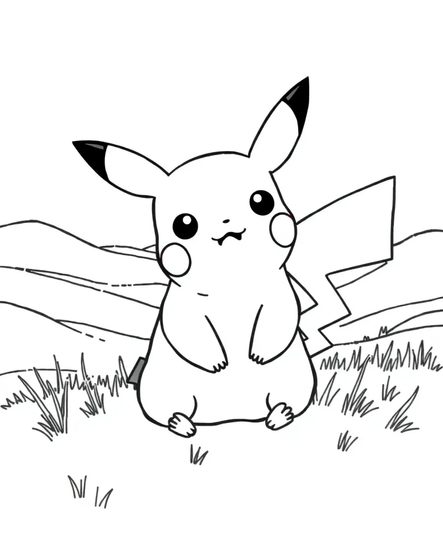 Pikachu in a Dreamy Landscape