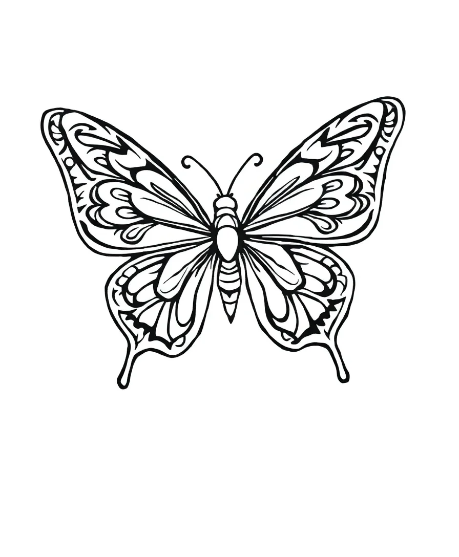 Butterfly with Tribal Patterns
