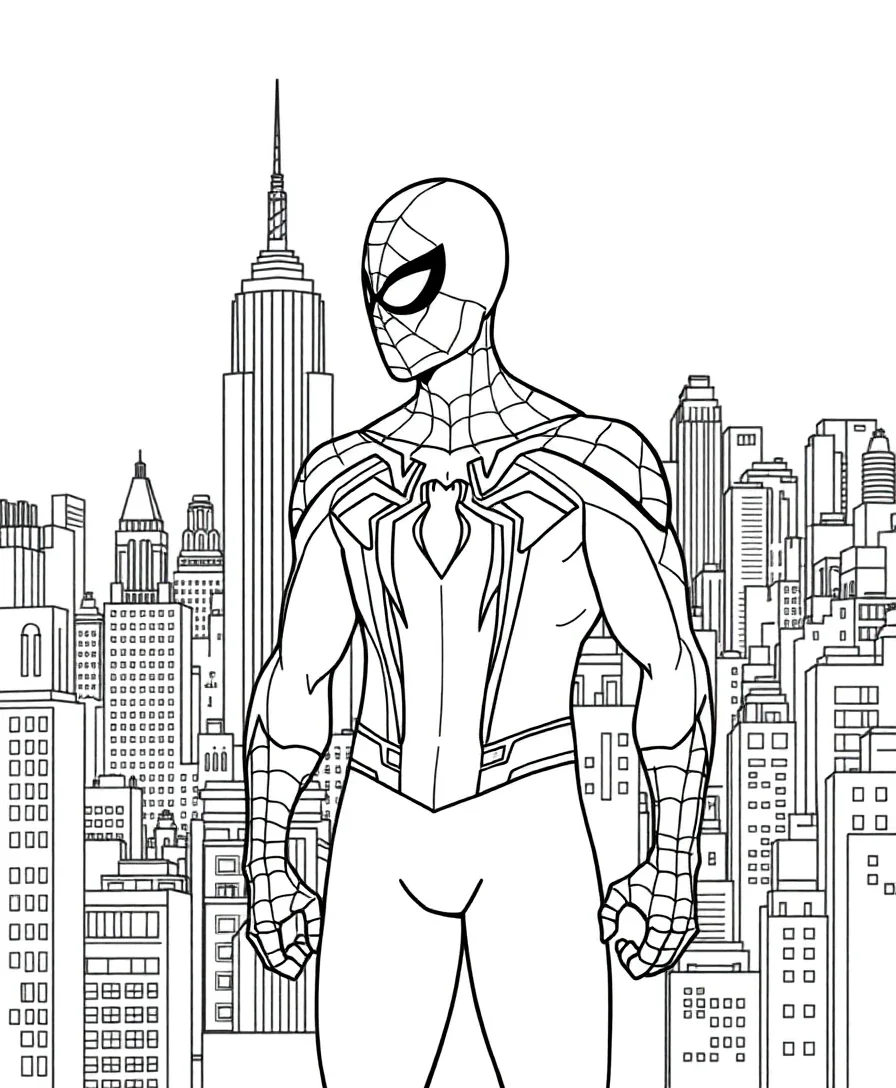 Spiderman with Cityscape