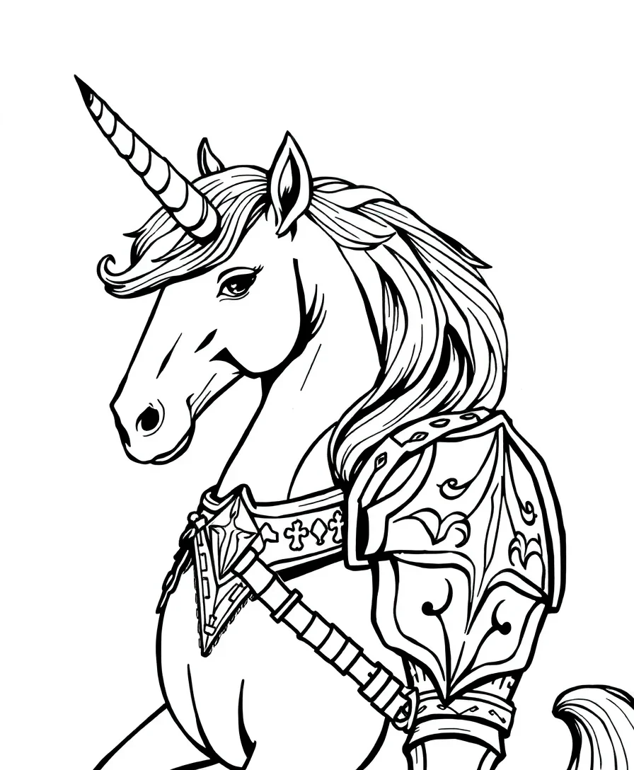 Medieval Unicorn with Armor
