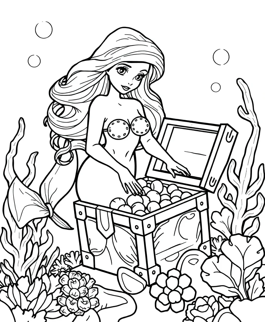 Mermaid and Treasure Chest