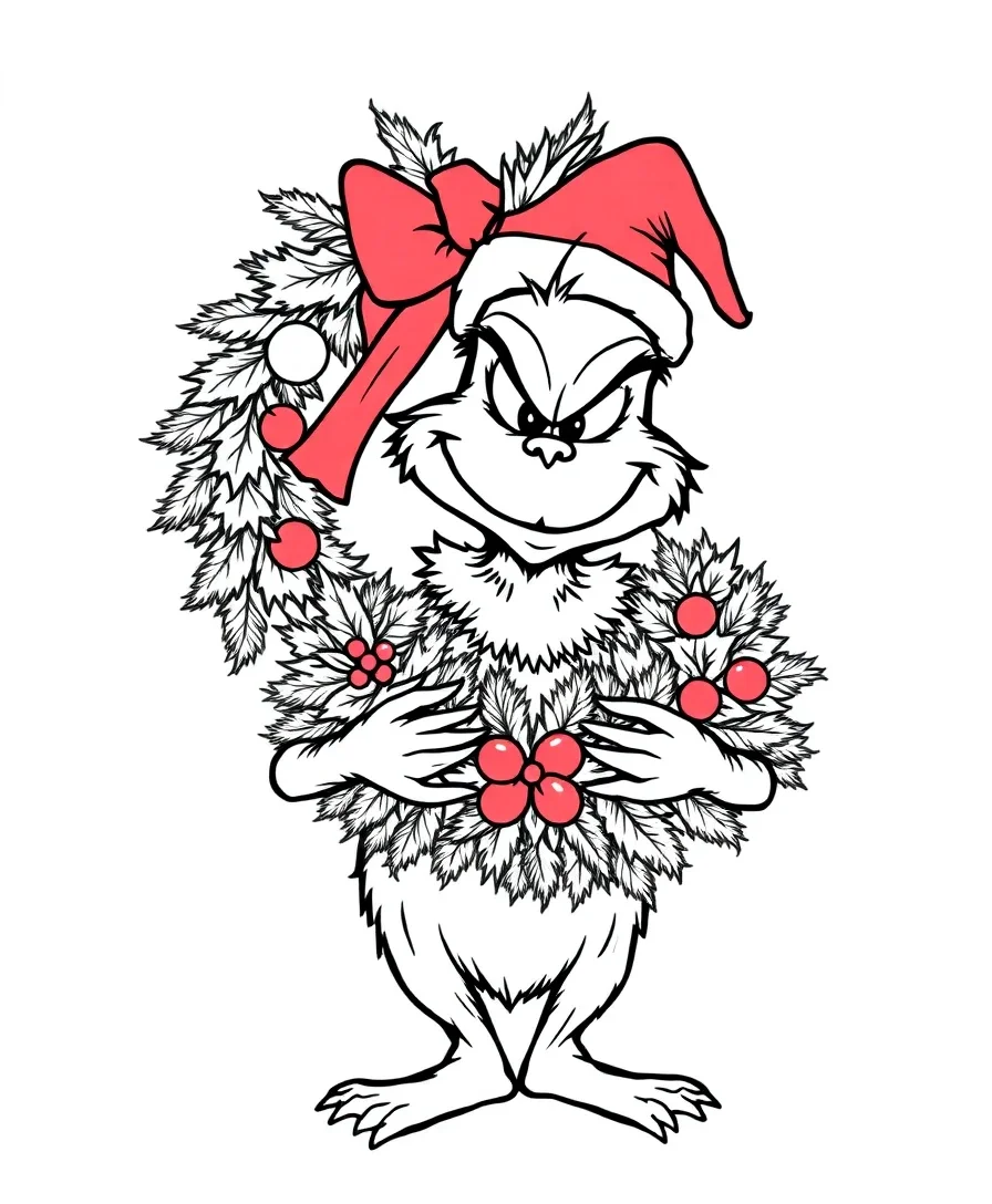 Grinch with a Wreath