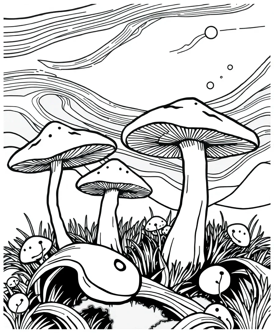 Majestic Mushroom Landscape