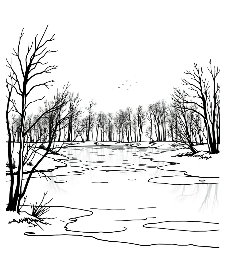 Frozen Lake Scene