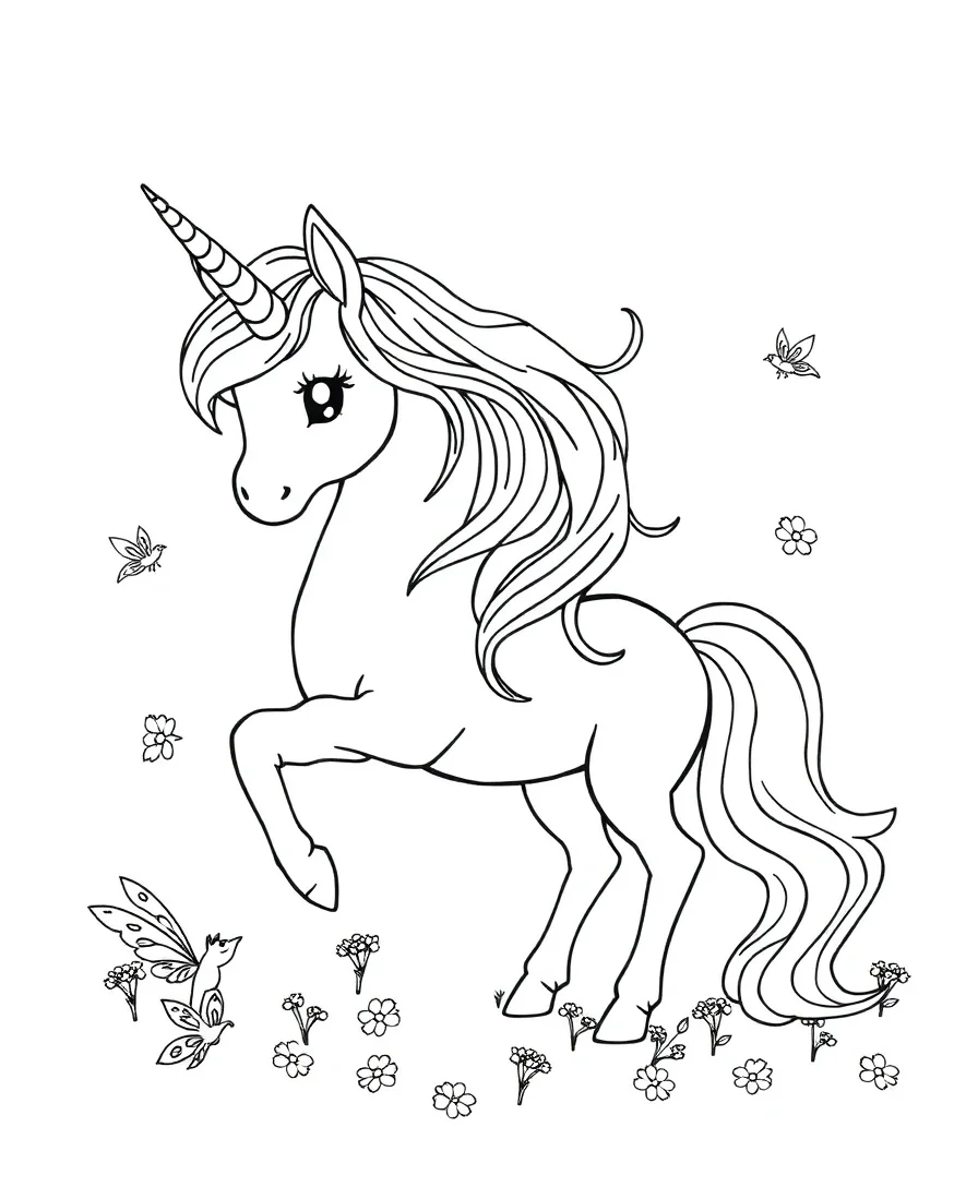 Unicorn with Fairy Companions