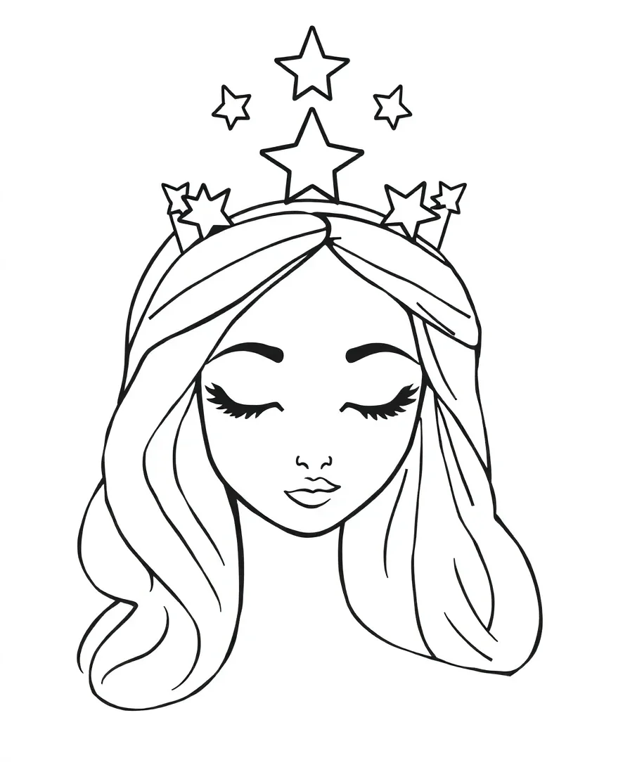 Princess with a Crown of Stars