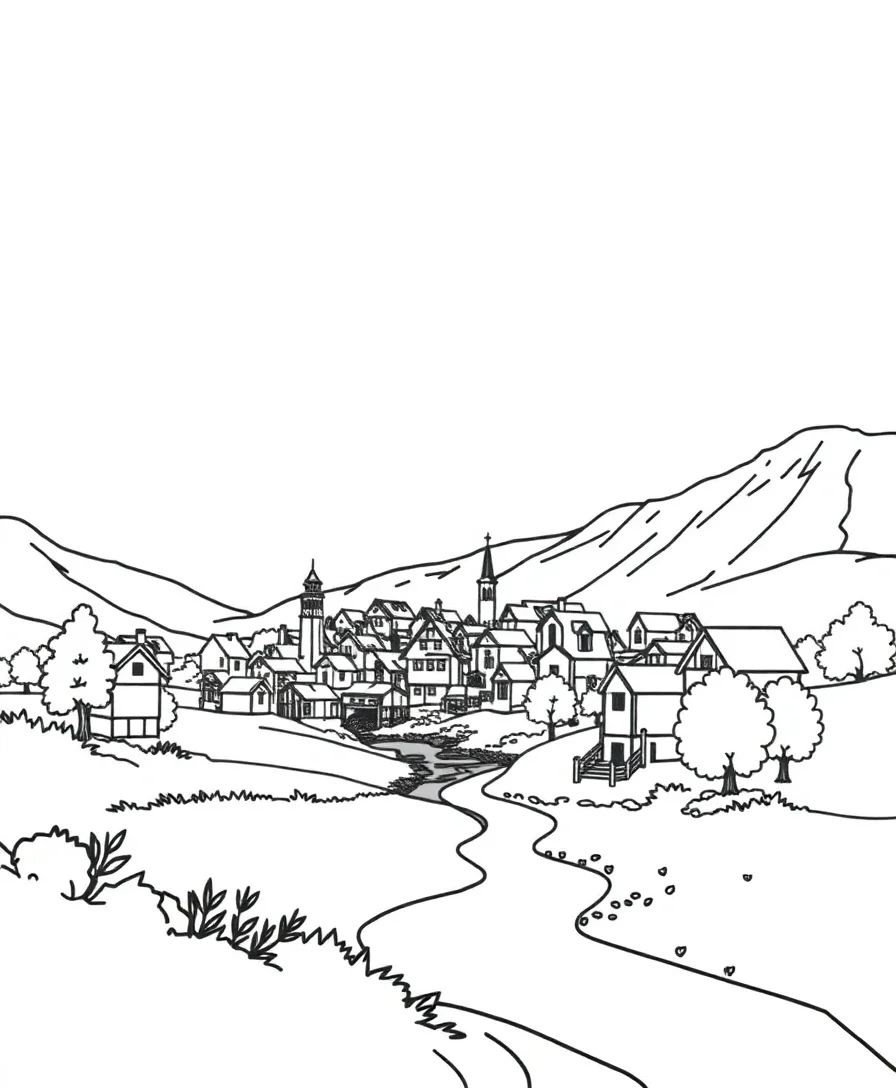 Beautiful Village Landscape