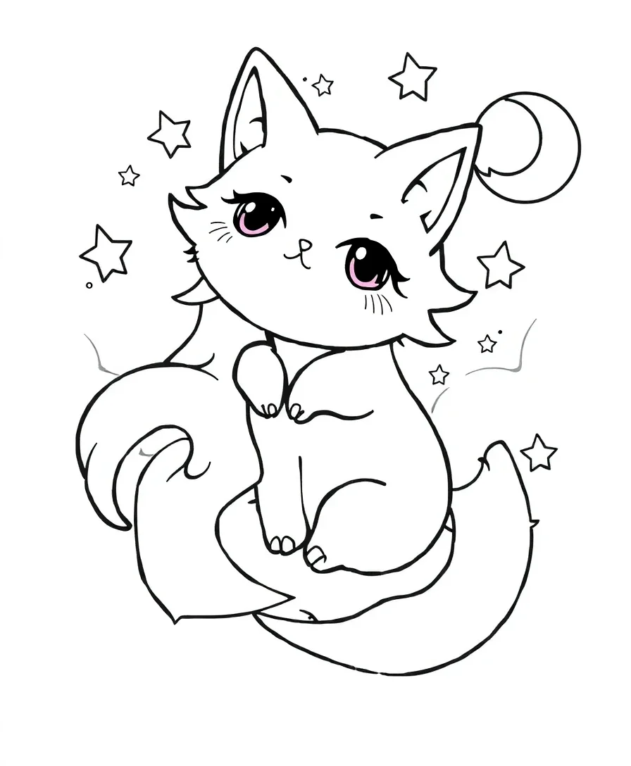 Kuromi with Stars and Moon