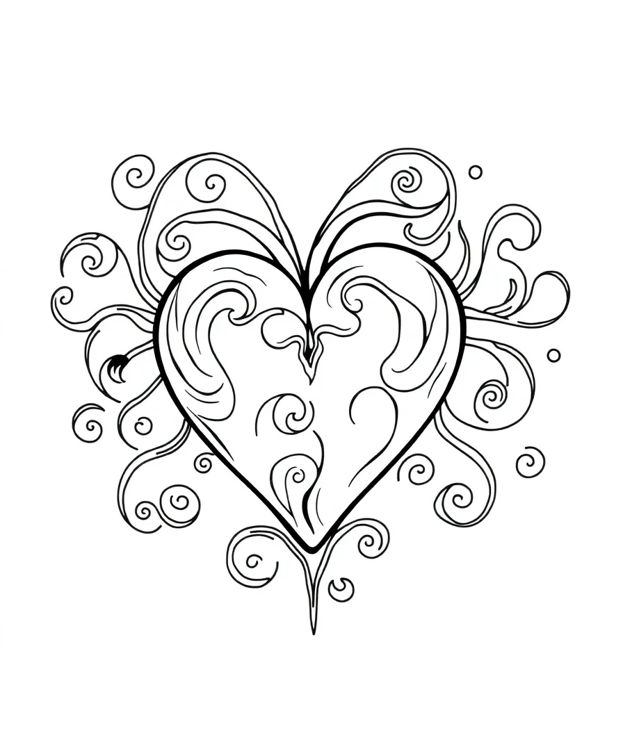 Heart with Swirls