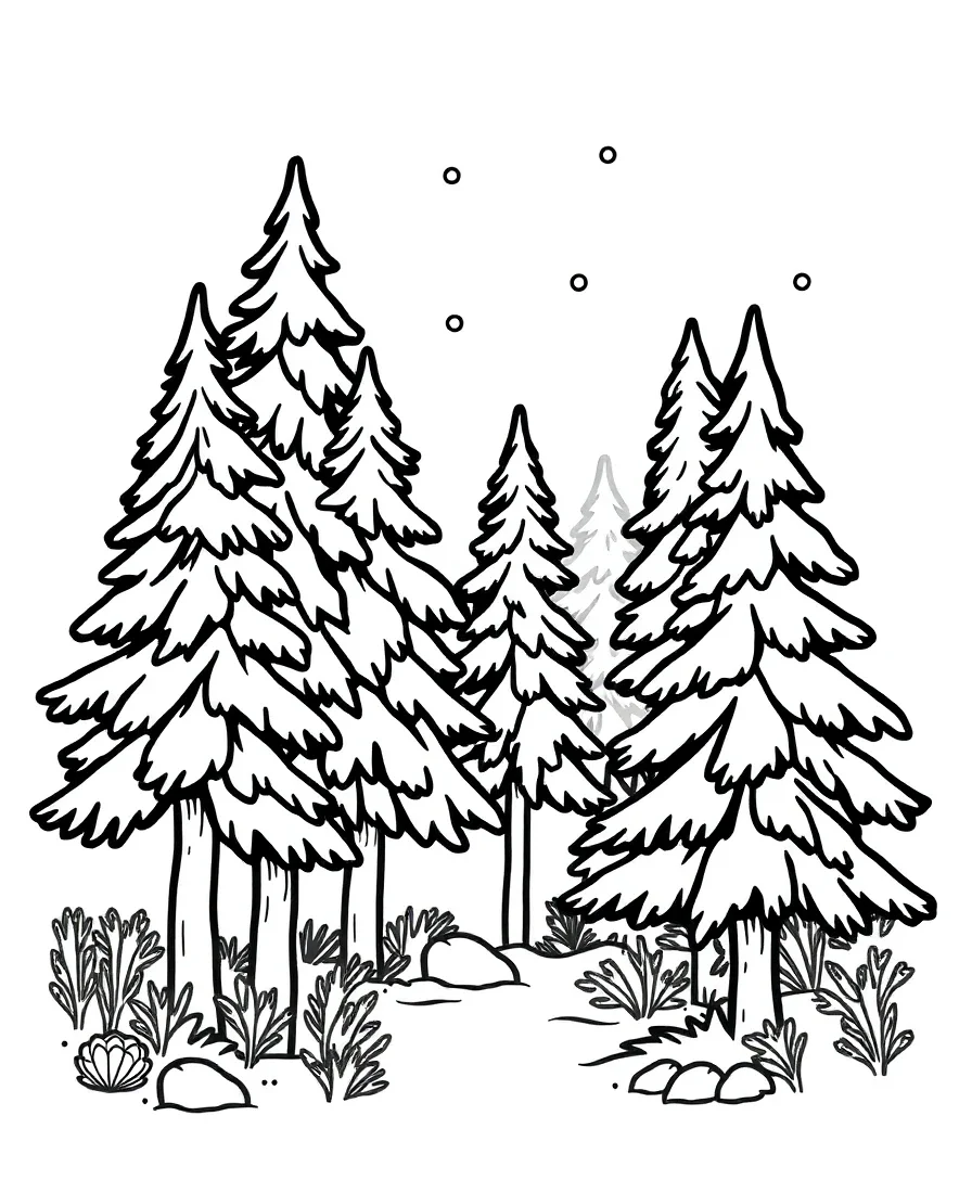 Frozen Forest Scene