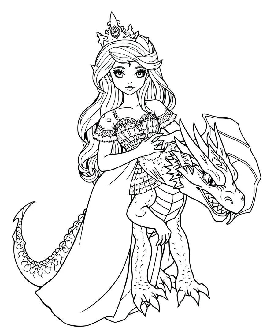 Princess with a Pet Dragon