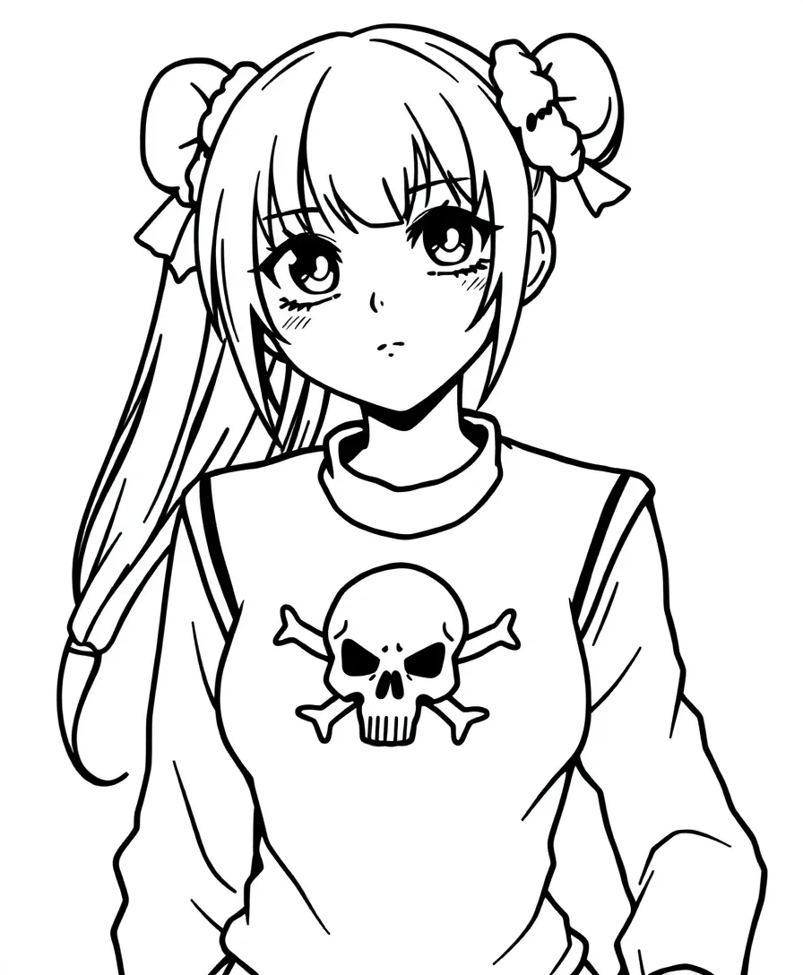 Kuromi with Skull Emblem