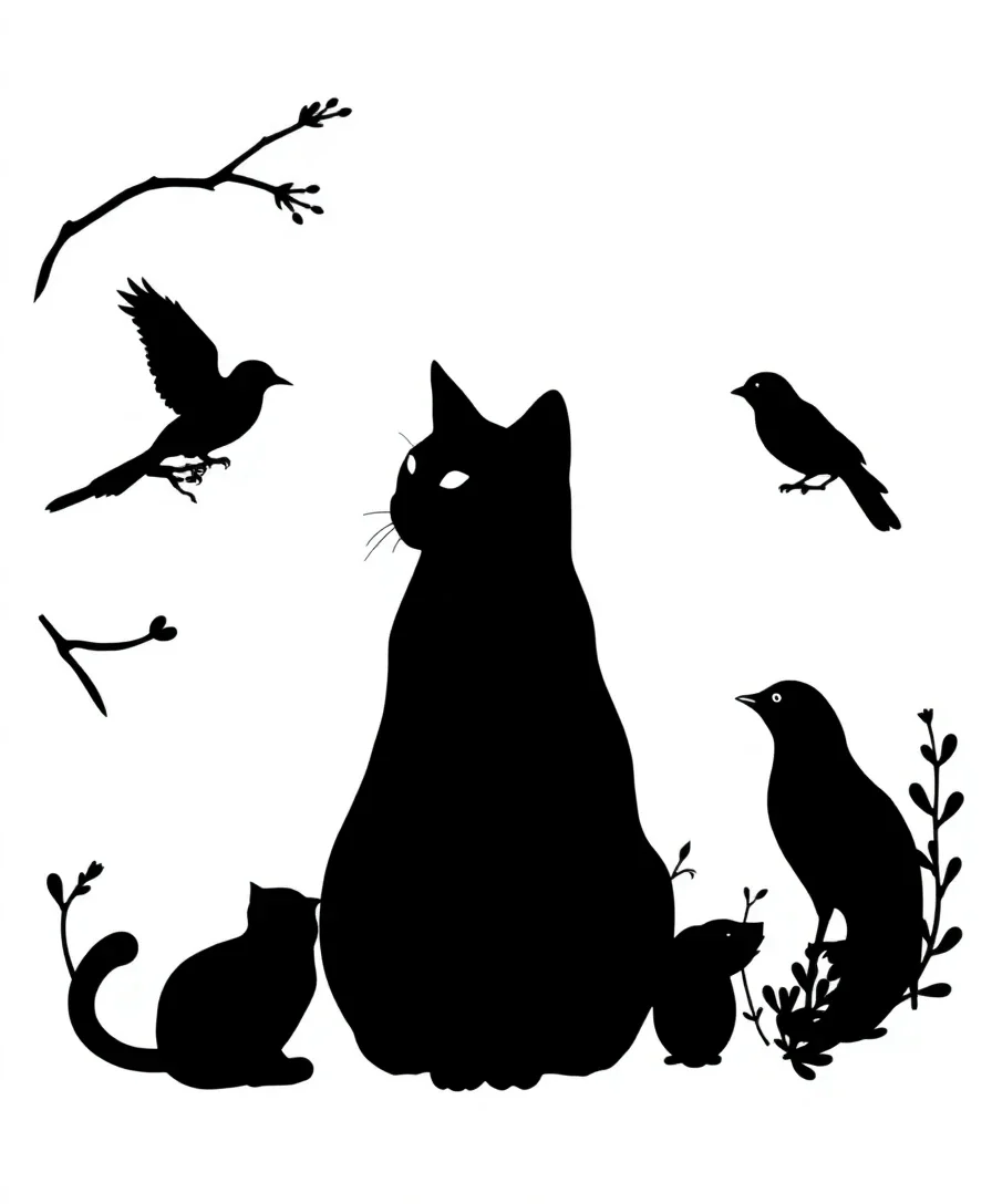 Playful Animal Silhouettes