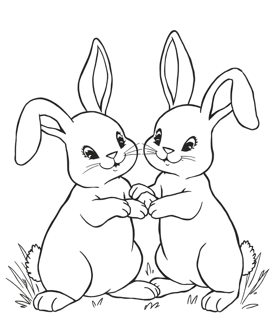 Playful Bunny Pair