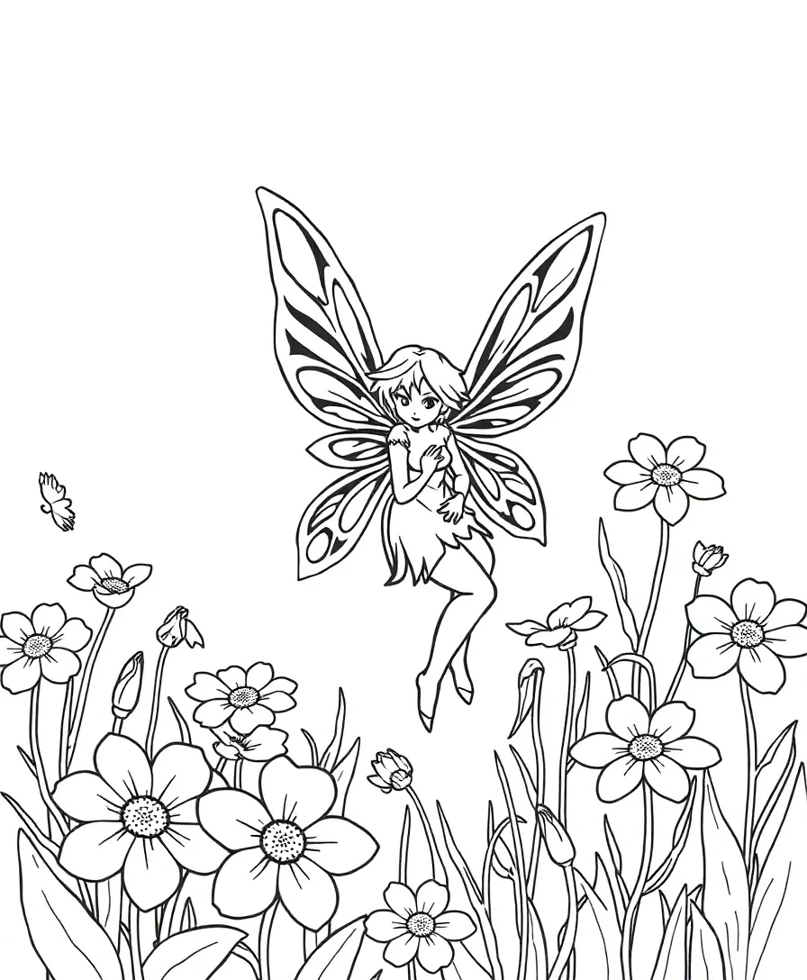 Garden Fairy with Flowers