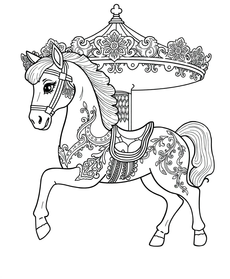 Intricate Carousel Horse