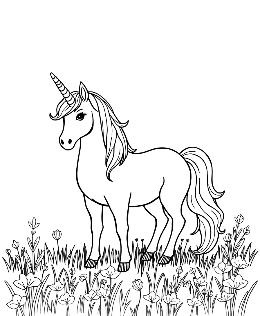 Unicorn in a Meadow
