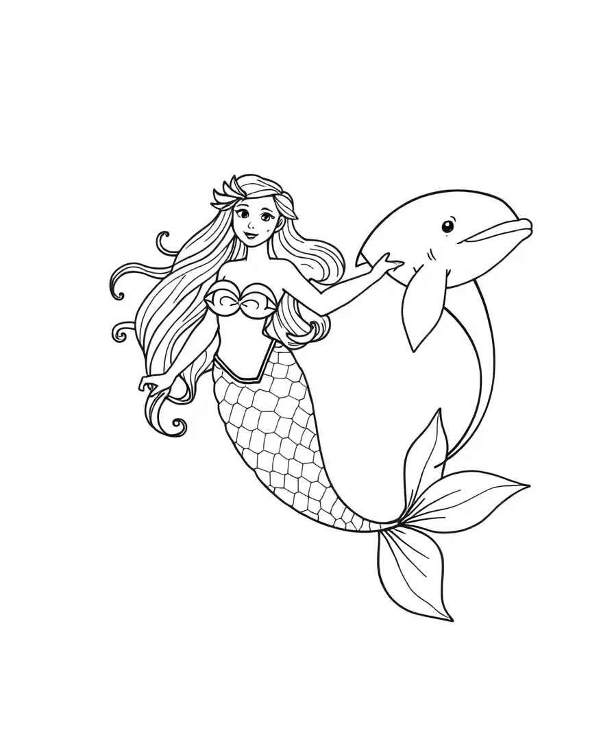 Mermaid and Dolphin Duo