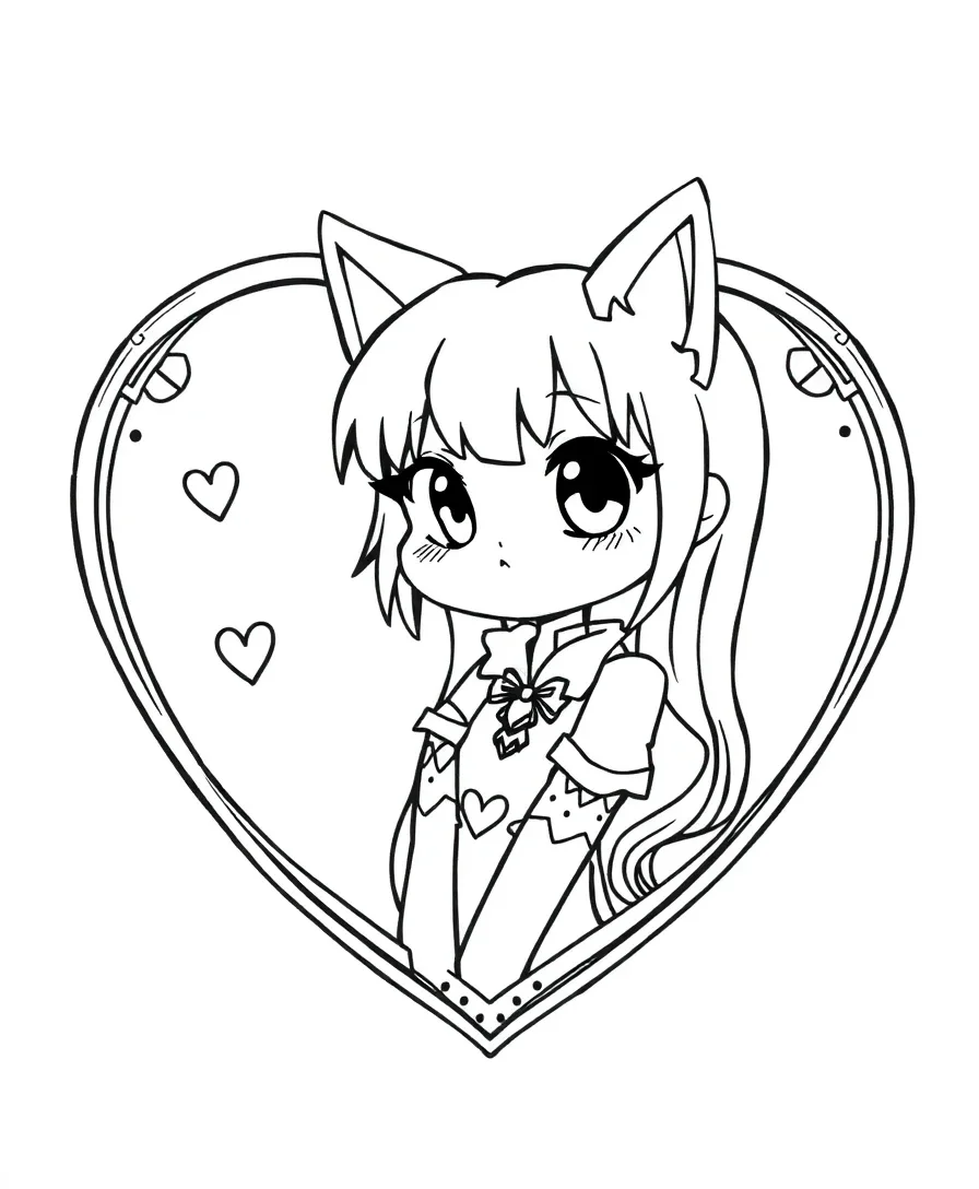 Kuromi in a Heart Frame