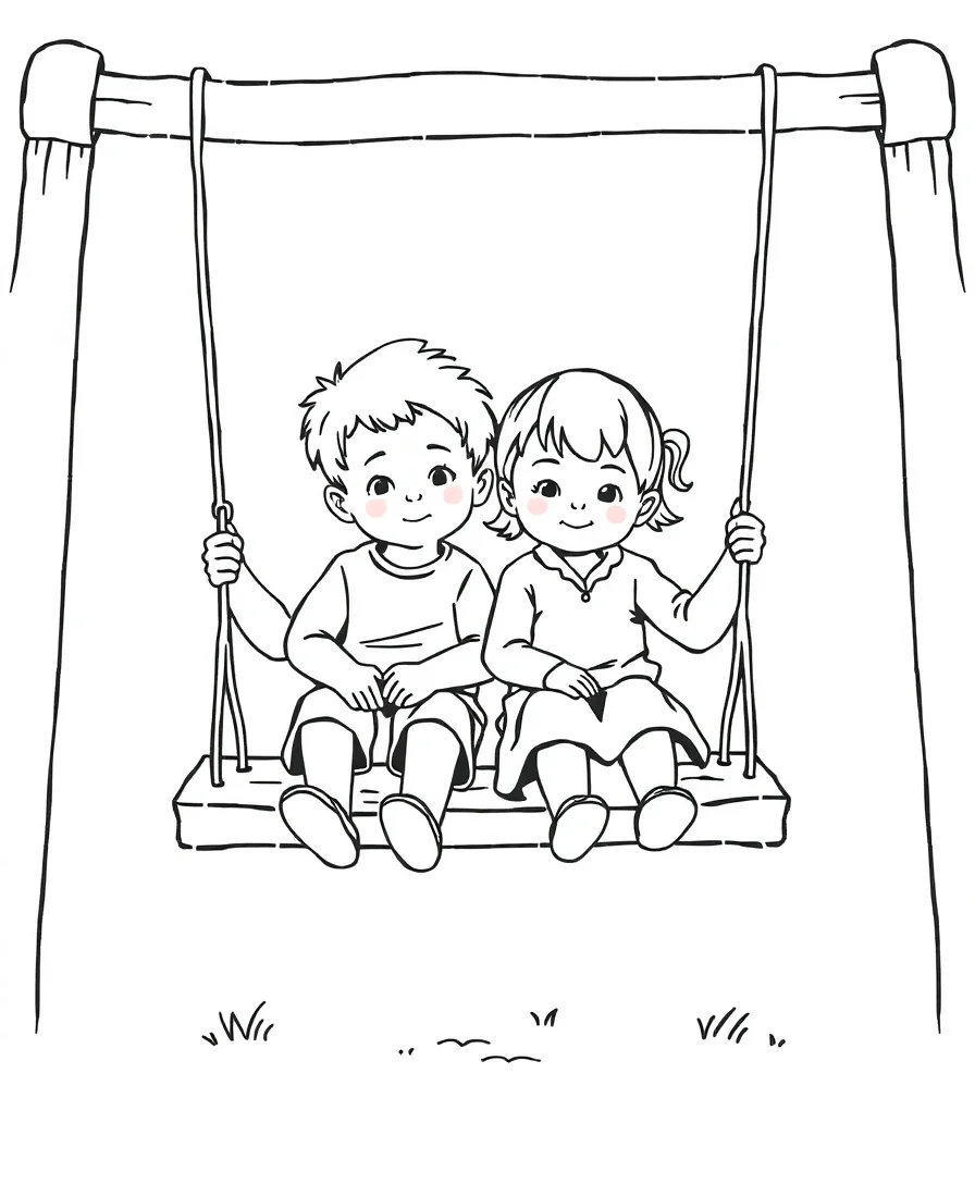 Siblings Sharing a Moment